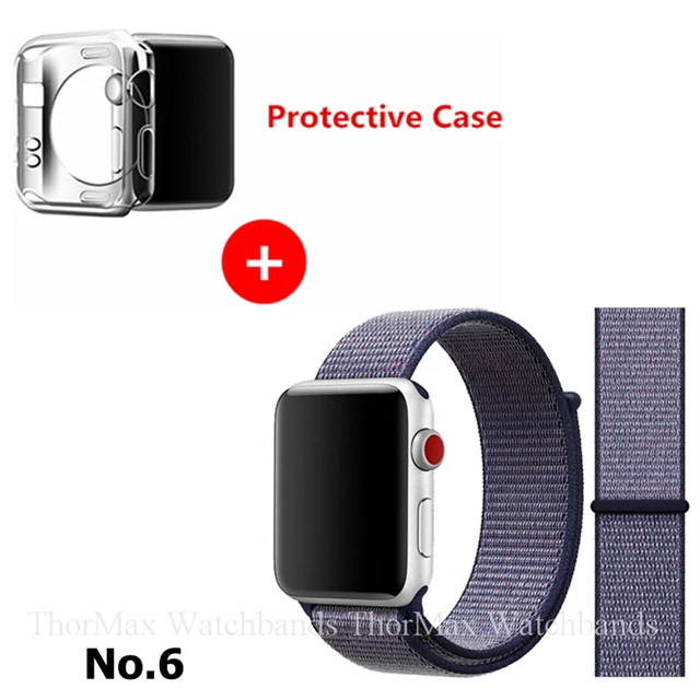 6-Midnight Blue Ремешок для apple watch band Спортивная петля для iwatch band 42 мм 44 мм 38 мм 40 мм часы correa нейлоновый браслет ремень для apple watch 4 3 2 - Цвет ремешка: 6-Midnight Blue