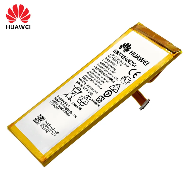 100% Оригинальный аккумулятор Huawei для P8 Lite/Enjoy батарея UL00 CL10 UL10 TL00 5S 2200 мА · ч HB3742A0EZC +