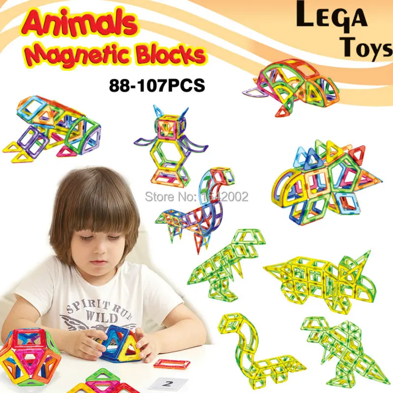 

Magnetic Building Blocks Animals Designer Construction Toy Magnet Building Tiles Bricks Kit Educational Toys For Children