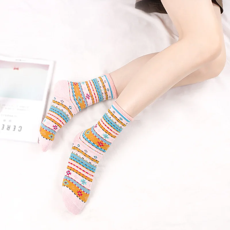 2017 Winter Socks Thickening Full Pile Korea Restore Ancient Long Canister Nation Wind Beautiful Leg Moisture Absorption Cotton | Женская