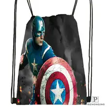 Custom Captain-America- Drawstring Backpack Bag Cute Daypack Kids Satchel (Black Back) 31x40cm#180612-02-29