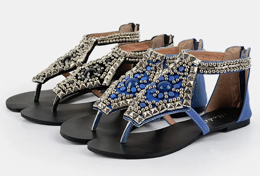 SUMMER STYLE Free Shipping Flat Sandals Ankle T strap Fashion Trend Sandals Bohemia Nation Flat 