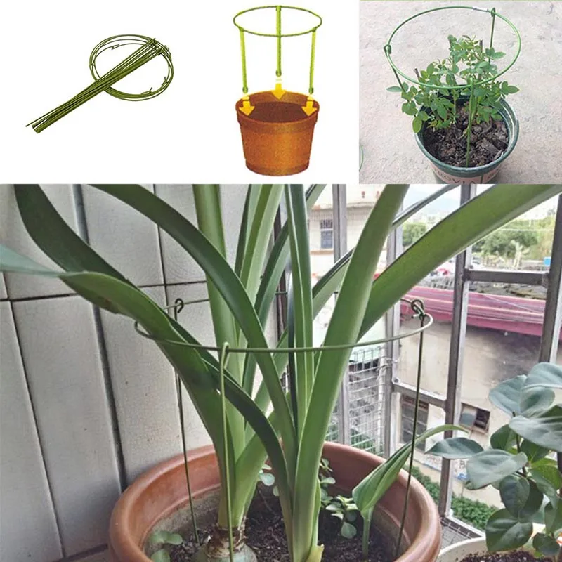 

Newly 5 Pcs/Set Plant Support Ring Cage Garden Plants Support Trellises Potted Orchid Fixed Ring TE889