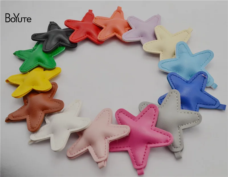 BoYuTe (10 PiecesLot) Artificial Leather Star Pendant DIY Hand Made Star Jewelry Accessories Wholesale (23)