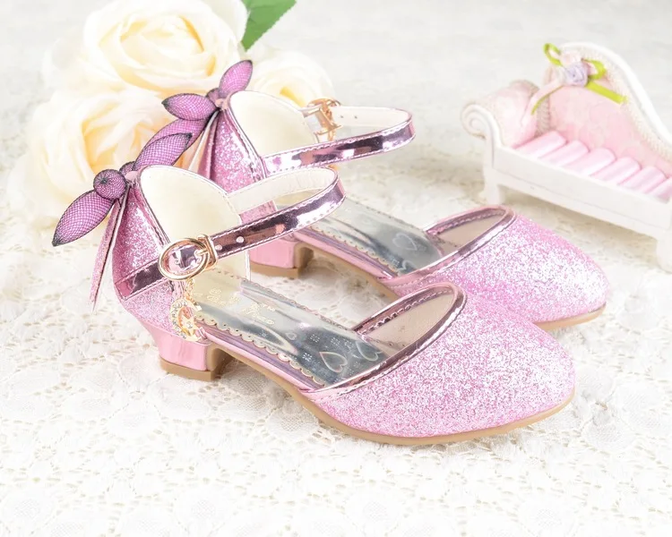Новинка весны/осень/лето на высоком каблуке обувь для девочек принцесса детей кожаные ботинки вечерние для танцев Модная молодежная
