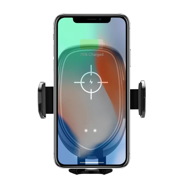 

Infrared noiseless Qi induction automatic wireless car charger for iphone Xs XR Samsung mobile phones with vent mounting Bracket
