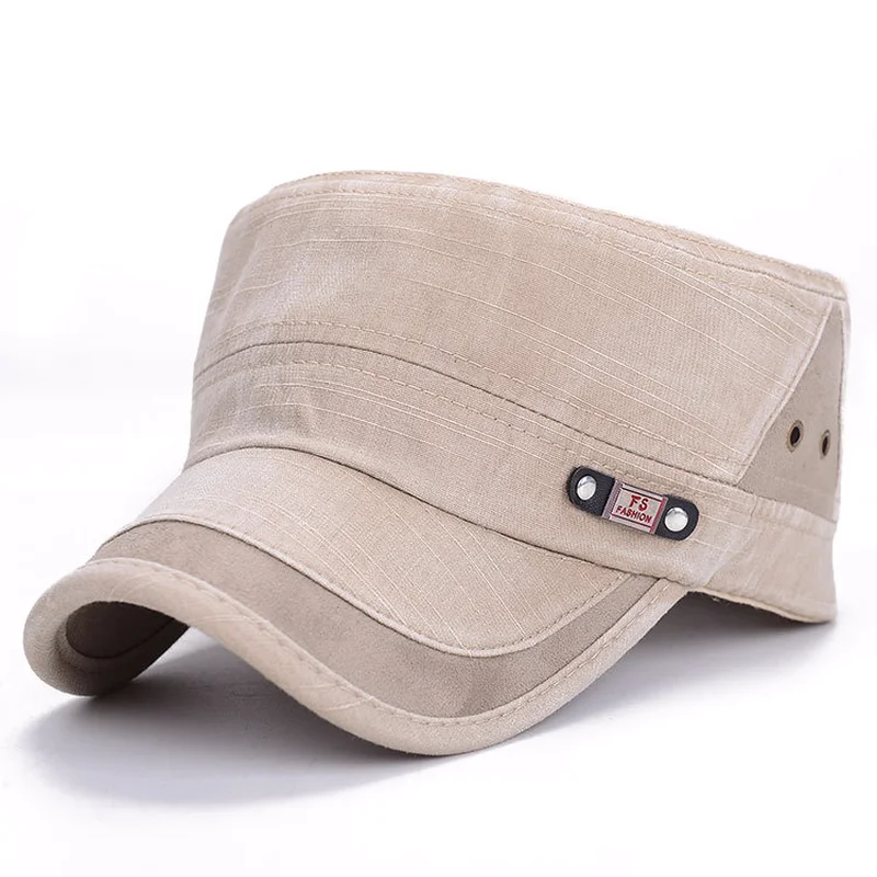 Army Cap Men Women Adjustable Flat Top 