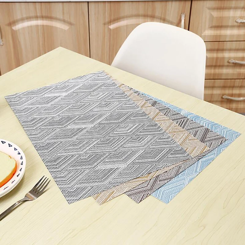 

Chic Placemat For Tableware Dining Table Mat Lattice Waterproof Plastic Table Mat Placemats Pads Coasters Kitchen Accessories