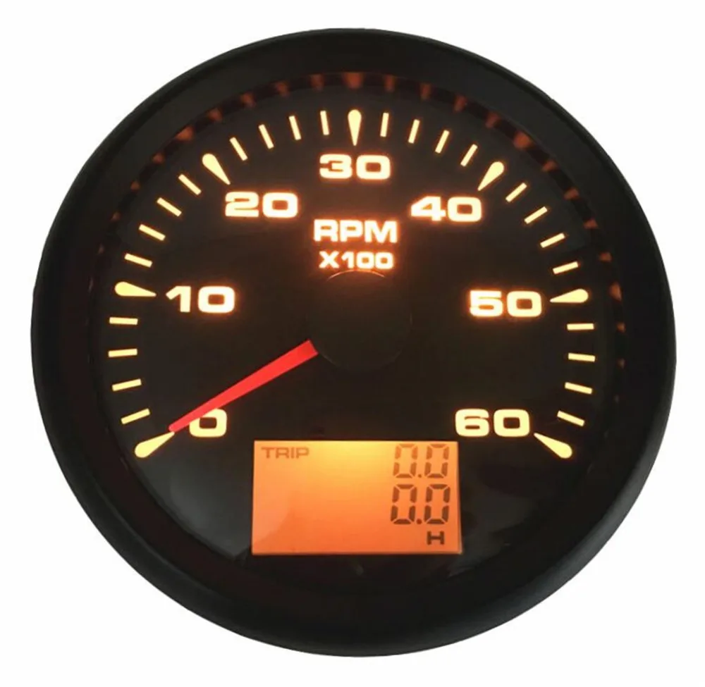 

1pc New Type Auto Instrument Panel Tachometer Gauges 0-6000RPM Rev Counters 85mm Tachs Speed Ratio with Hour Meters for Car Boat