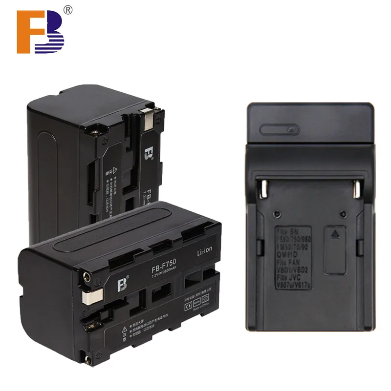 

2 Pcs High Capacity 4400mAh F750 F770 F730 Camera Rechargeable Battery + Charger for Photographic Light For Sony