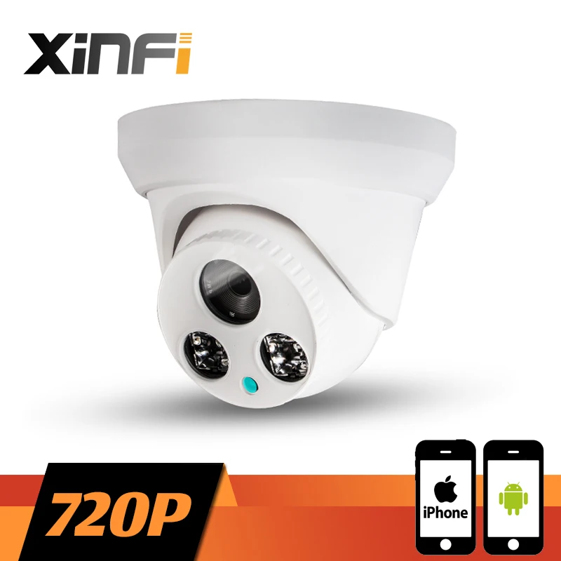 Xinfi HD 1.0mp 1280*720 P indoor Камера сети IP CCTV Камера купольные Камера P2P Onvif 2.0 шт. и телефон удаленного просмотра