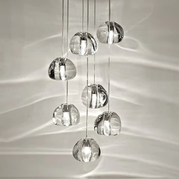 

Modern Luxury Crystal Light Fixture Creative Living Room Lamp Dinning Room Stairs Long Cord Crystal Pendant Lamp