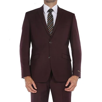 

Burgundy Evening Party Formal Men Suits 2018 Latest Style Two Piece Trim Fit Custom Made Wedding Tuxedos (Jacket + Pants)