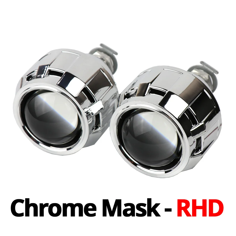 DMEX 2,5 дюймов HID проектор биксенон WST мини H1 проектор Объектив с кожухом, подходит для H4 H7 автомобильных фар, LHD RHD - Цвет: RHD Chrome