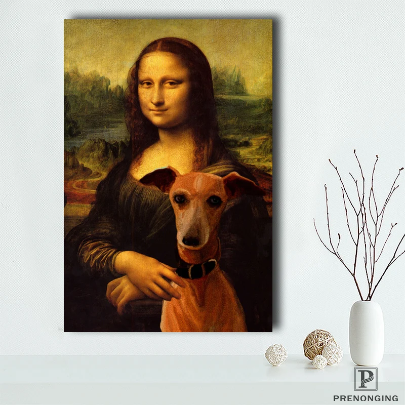 Холст постер из шелковой ткани новизна печать свой собственный рисунок на комнате Мона Лиза курительная сустава PosterA#0114-02