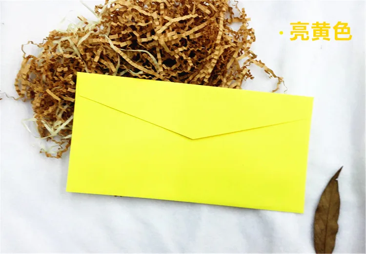 5# разъемная застежка-молния бумажные конверты Цветной Envelopes130 GMS 220x110 мм конверты толстые Цветной конверты 100 шт - Цвет: LIGHT YELLOW