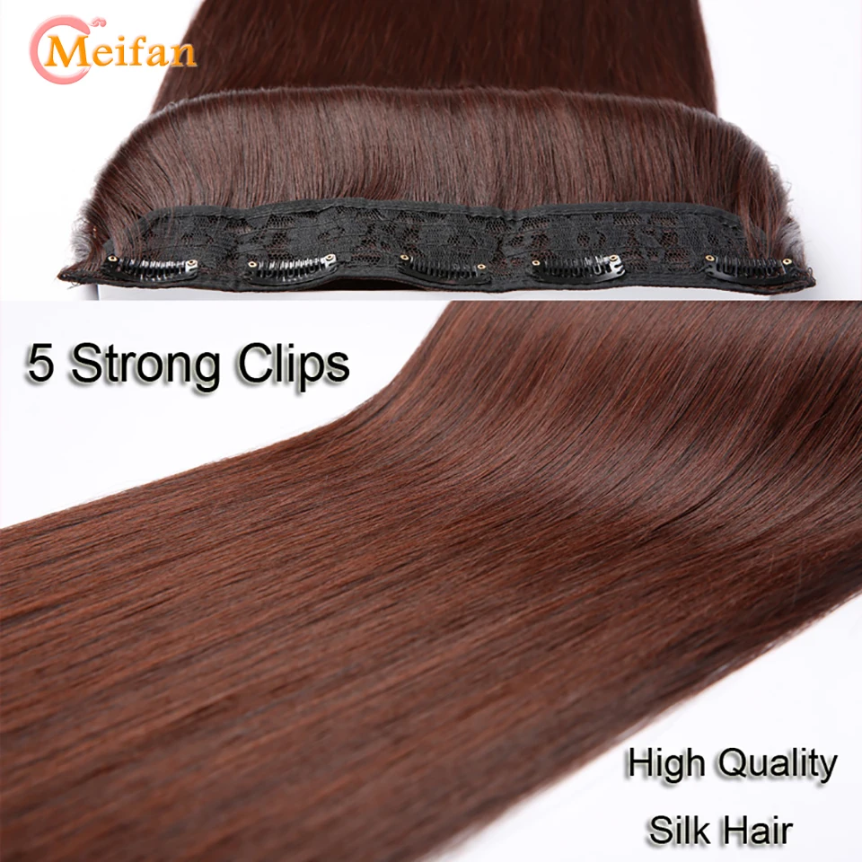 SHANGKE-Hair-24-Long-Straight-Women-Clip-in-Hair-Extensions-Black-Brown-High-Tempreture-Synthetic-Hair