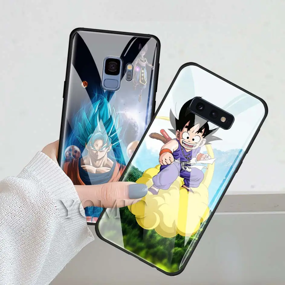Чехол из закаленного стекла для телефона для samsung Galaxy A50 A30 S10e S9 S8 S10 Plus Note 9 10 аниме Cas чехол Coque сумки Dragon Ball z goku