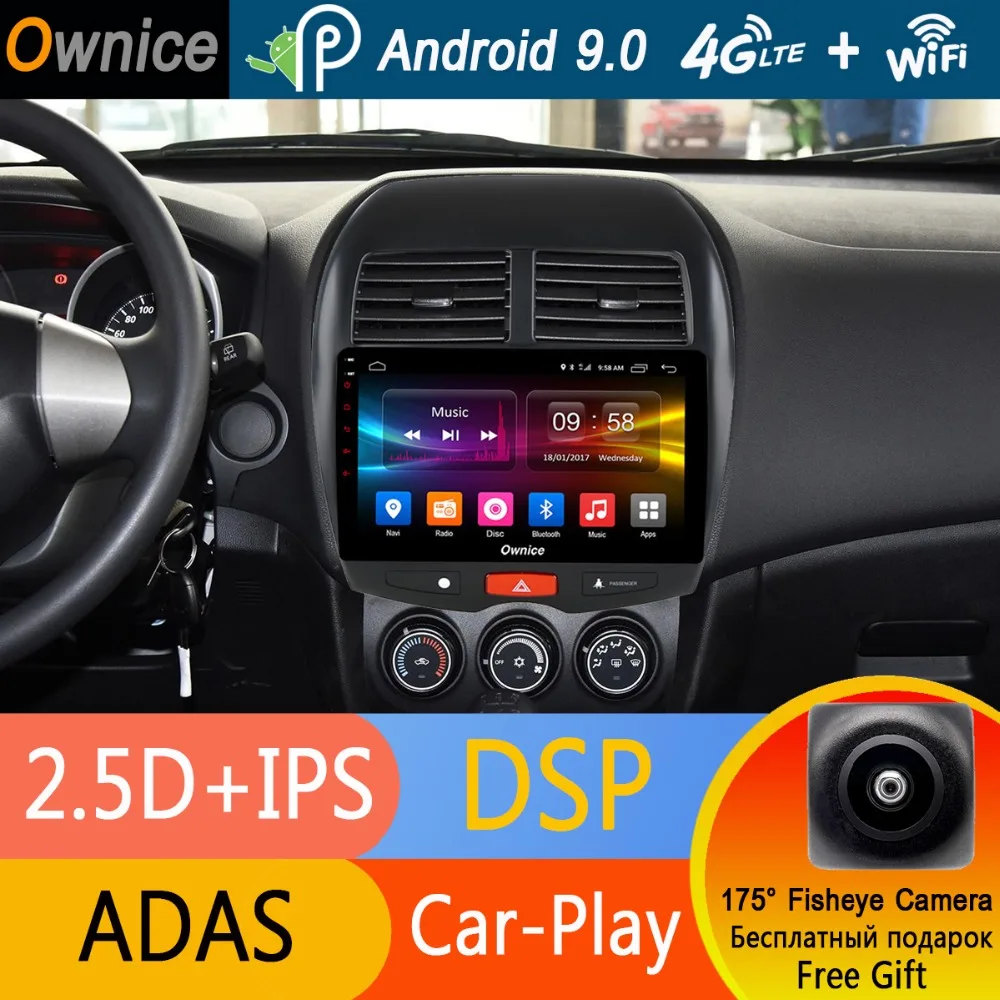 Cheap 8 Core 4G+32G 10.1" IPS Android 9.0 Car Radio DVD Player GPS Navi System For Mitsubishi ASX 2011 2012 2013 2014 2015 2016 2017 1