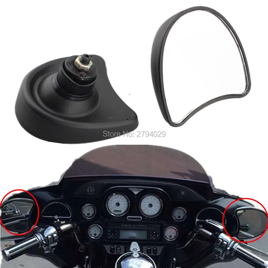 Free Shipping Black Rearview Side Fairing Mount Mirrors Fit for Harley