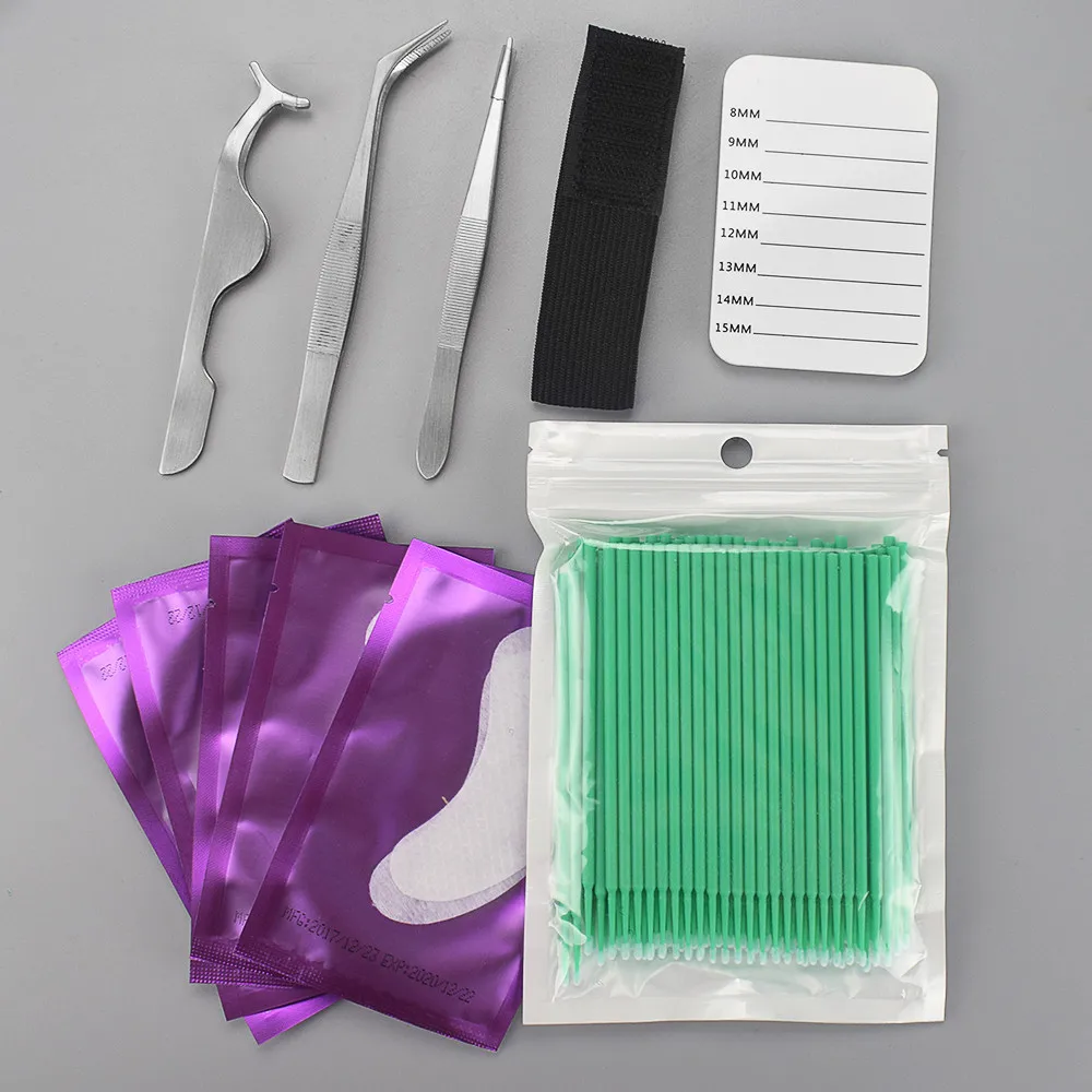 

ELECOOL False Eye Eyelash Extension Grafting Tools Kit Eye Lashes Curl Tweezer Professional Makeup Tools Set Bag Dropshipping
