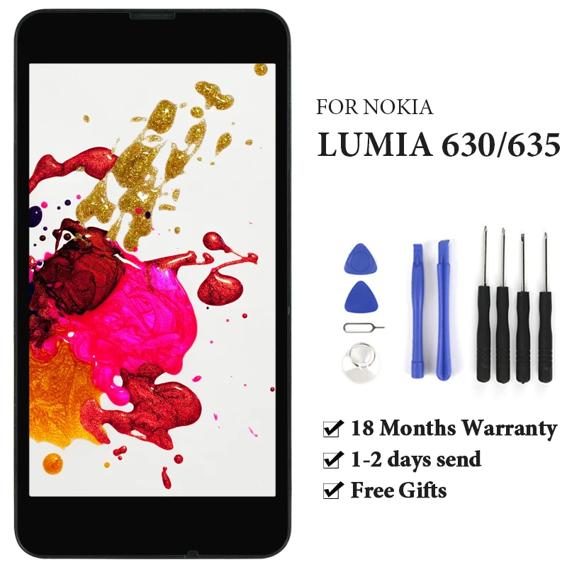 

For Nokia Lumia 630 LCD Touch Screen With Frame Digitizer Assembly For Nokia Lumia 635 LCD Display Replacement Spare Parts