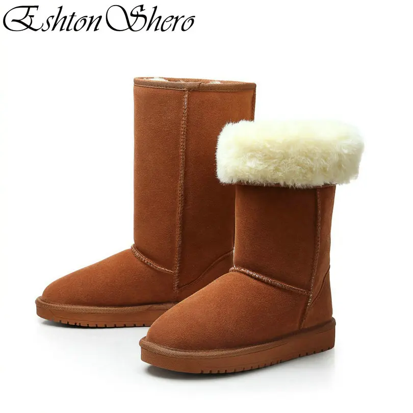 Noir En Bas Véritable Chaud Bottes mollet 34 Peluche jiao Neige Noir Mi De 40 Eshtonshero Au Femmes Taille Se Chaussures Cuir D'hiver Garder Tang Talon Dames xzawqBcP0f