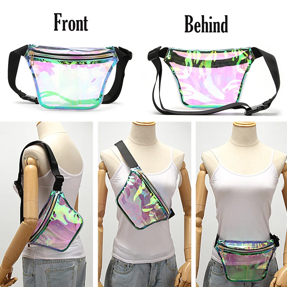 2019 модная голографическая поясная сумка для женщин Лазерная поясная сумка кошелек прозрачный пояс на бедрах дорожная сумка для денег новый