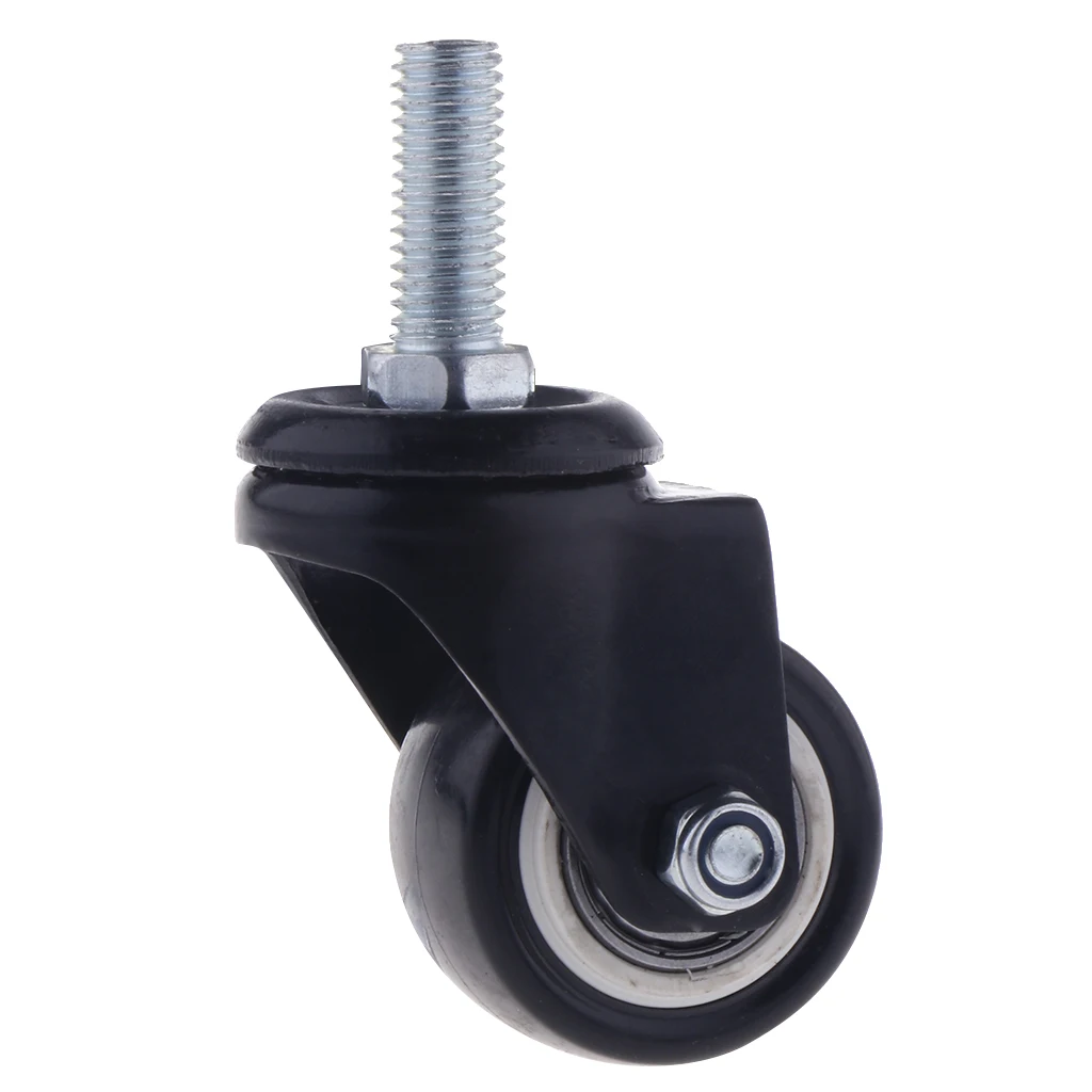 4PCS 1.5'' Mute Rubber Swivel Plate Caster Wheel M10 Universal Replacement