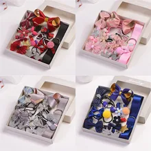 Новое поступление 17 шт. Дети младенческой шпилька детское платье с бантом цветы мотивы комплект заколок для волос Инструменты для укладки волос Аксессуары#0314