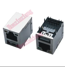 10 Pçs/lote RJ45 8P8C Conector Jack Fêmea Com USB Único e Escudo LEVOU Modular