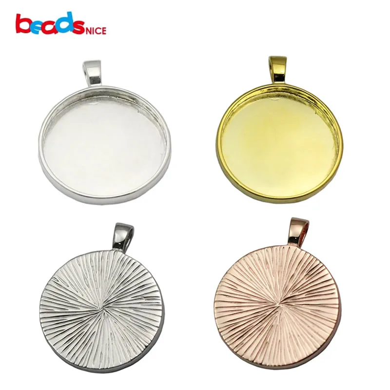 Beadsnice 925 Φ Базовая круглая рамка с подвеской 25 мм поднос DIY Ювелирные изделия Рамка