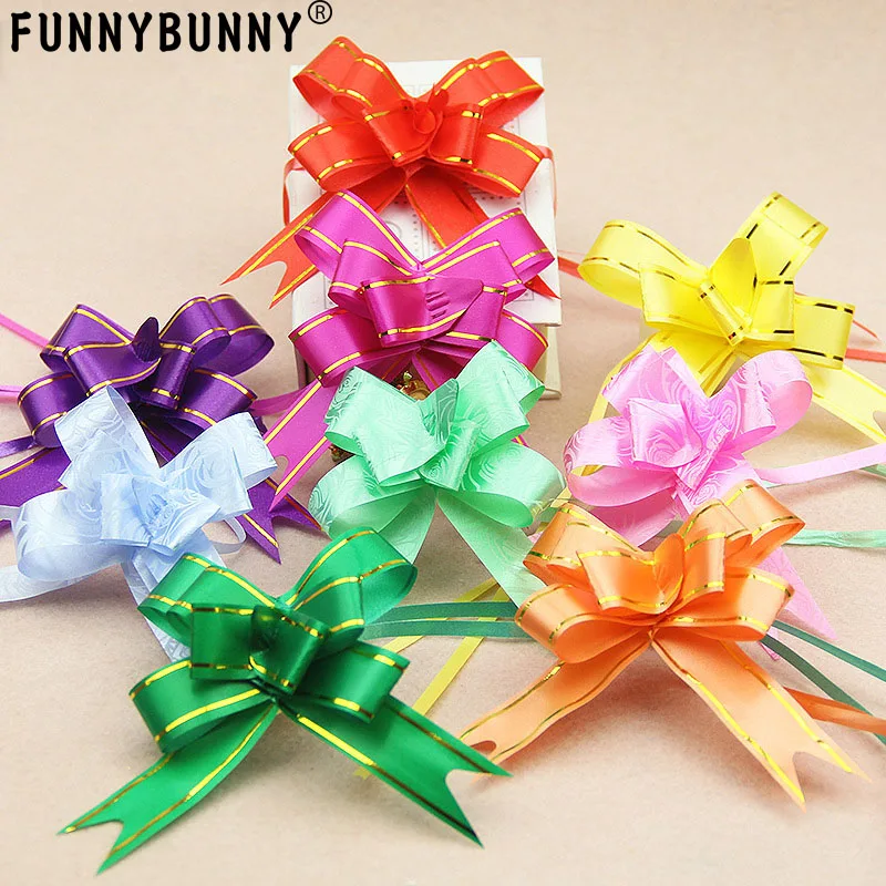 

FUNNYBUNNY Pull Bows with Ribbon Strings to Wrap the Box Gift Pull Bows for Presents, Weddings, Birthdays, Baby Showers