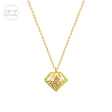 Diamante Aromatherapy Diffuser Necklace For Women Gold Color CZ Diamonds Pendant Stainless Steel Choker Chain Ladies