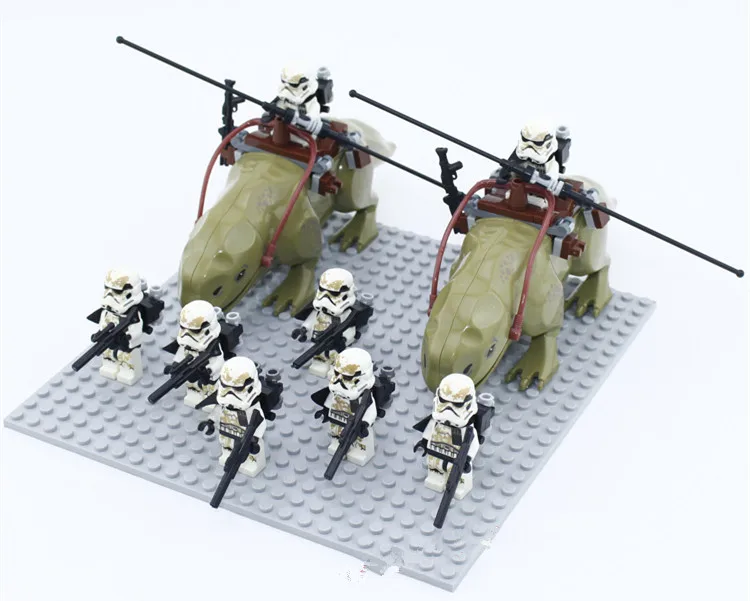 

10pcs/lot Star wars 2pcs Dewback & 8pcs Sandtroopers Compatible building block toys for Kid Action ROBOT Sandtroopers TOY