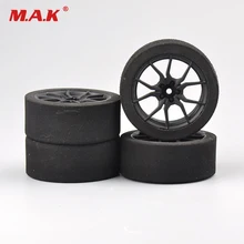 4pcs/set racing foam tire wheel rim set fit for HSP HPI 1/10 on-road RC car 12mm Hex RC road racing cars accessories