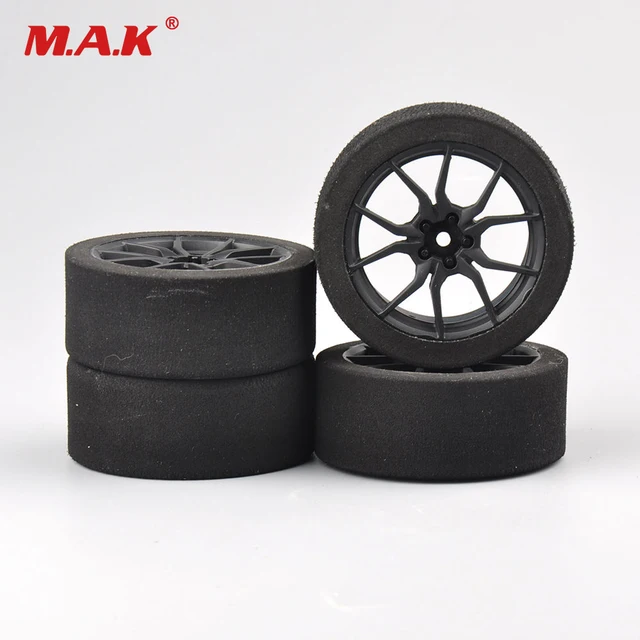 Cheap 4pcs/set racing foam tire wheel rim set fit for HSP HPI 1/10 on-road RC car 12mm Hex RC road racing cars accessories