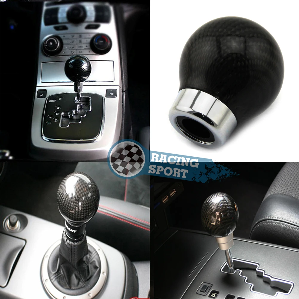 Auto Gear Shift Knob Carbon Fiber Color Aluminum Shifter Knob 8mm 10mm