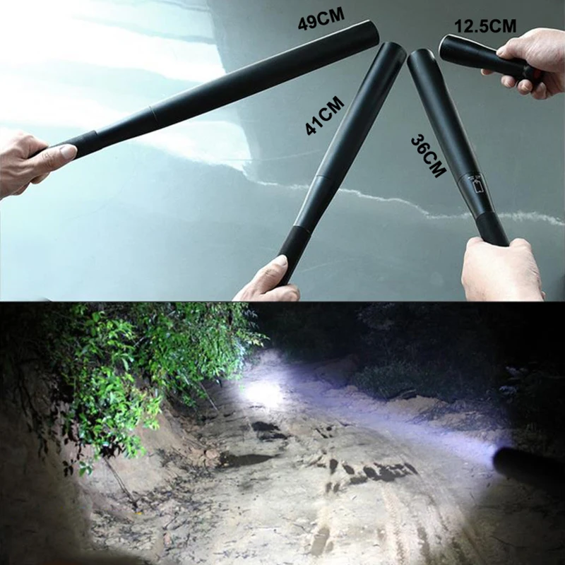 Baseball Bat LED Flashlight Outdoors Emergency Self Defense Flashlight Stick Functional Anti Riot Safety Equipment