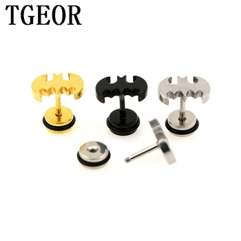 

free shipping illusion cheaters bat earring 30pcs 1.2*6*6/(7*11)mm Stainless Steel laser cut ear piercing fake plugs
