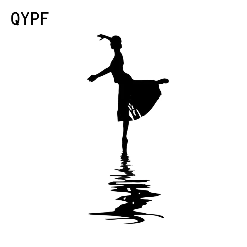 QYPF 7*16 3 гимнастический декор балетная танцевальная девушка Виниловая наклейка