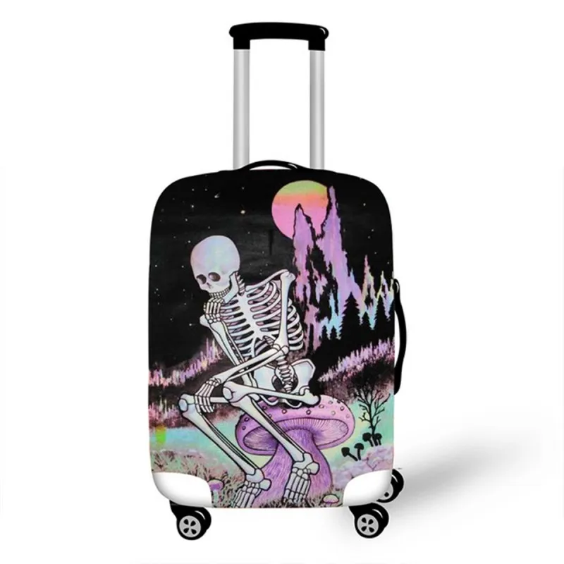 Skull Suitcase Cover Protector For 18-32 Inch Trolley Case Elastic Thick Travel Dust Cover Baggage Luggage Protective Cover - Цвет: V17