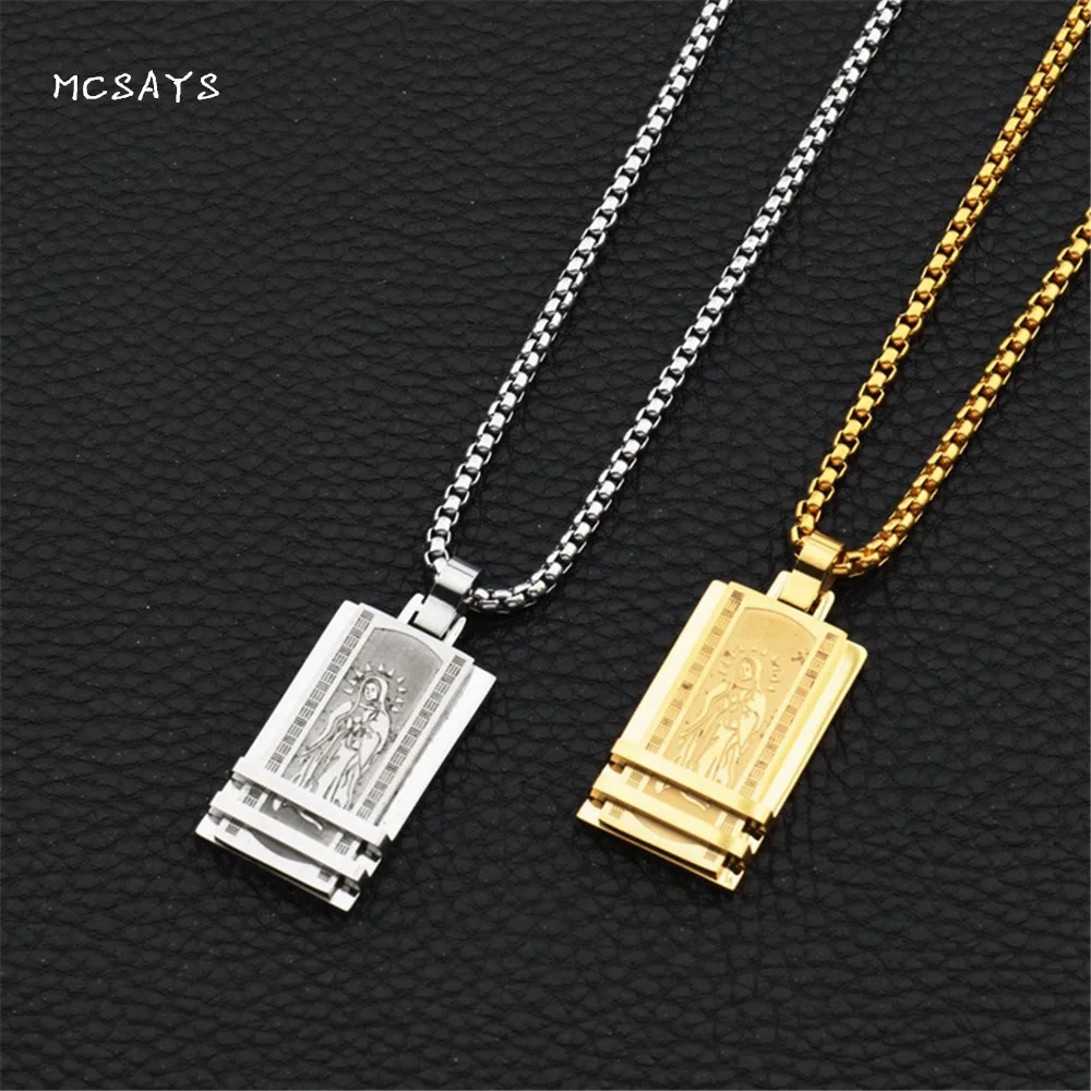 MCSAYS религиозных изделия Санта Мария dog tag кулон Девы Марии очарование