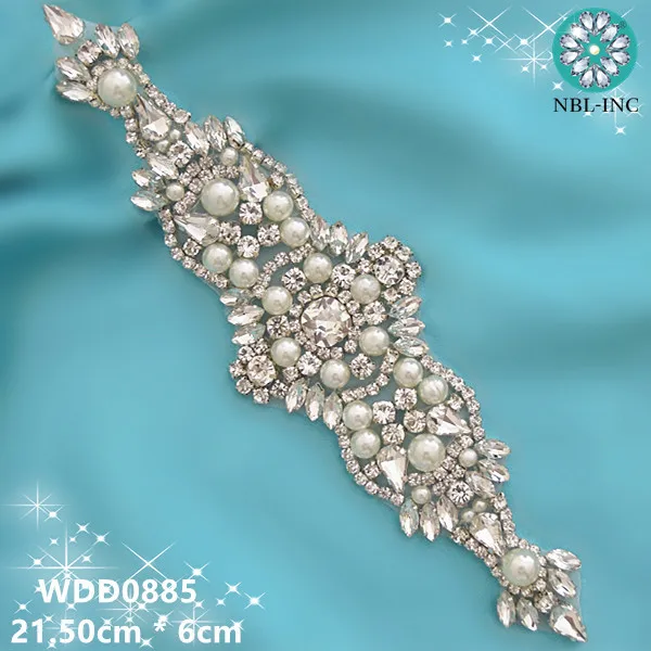 (30pcs )wholesale Bridal Beaded Sewing Crystal Rhinestone Applique Iron