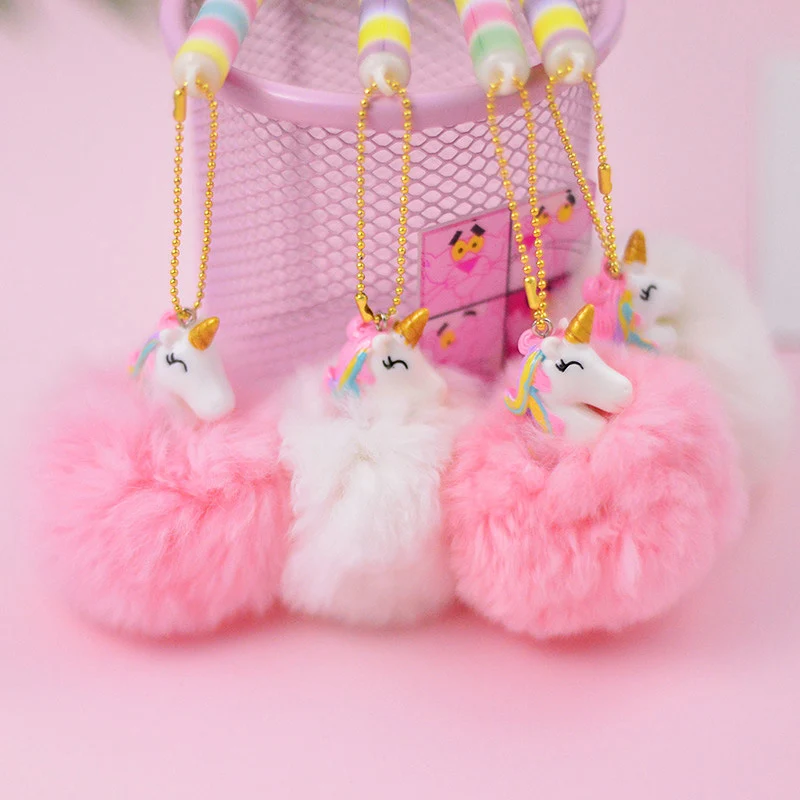 1 шт. Kawaii Плюшевые гелевые ручки милый Единорог подвеска Pens нейтральные для детей