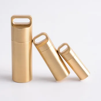 

1pc Outdoor EDC Survival Pill Box Container Waterproof Capsule Seal Bottle With Hanging Chain First Aid Emergency Pills Tank
