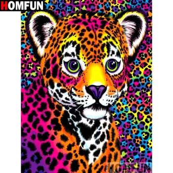 

HOMFUN Full Square/Round Drill 5D DIY Diamond Painting "Cartoon leopard" Embroidery Cross Stitch 5D Home Decor Gift A14761