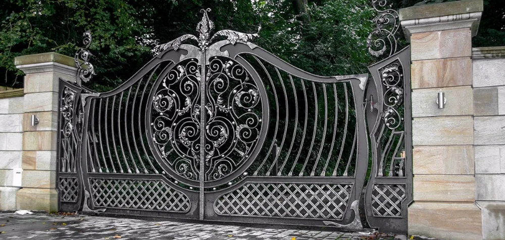 Handmade top villa wrought iron gate one stop shipping to USA hench-lg25