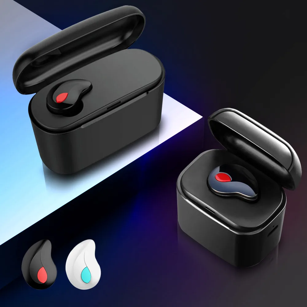 

TWS Mini Bluetooth Earphones Wireless Stereo Earbuds Sport Earpiece with Mic Portable Charging Box For Xiaomi Huawei iPhone
