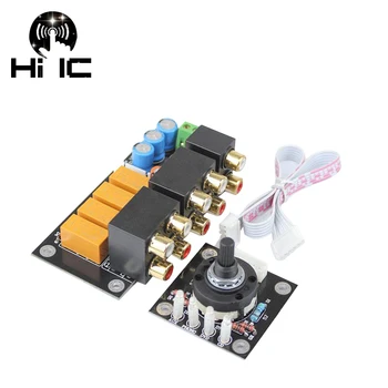 

RCA Audio Switch Input Selection Board Lotus Seat Stereo Relay 4-way Audio Input Signal Selector Switching Amplifier DIY